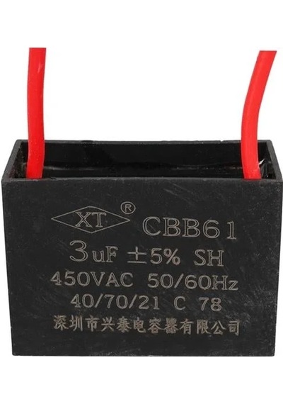 3 Uf 450 V Kablolu Kare Tip Kutupsuz Kondansatör - 168736