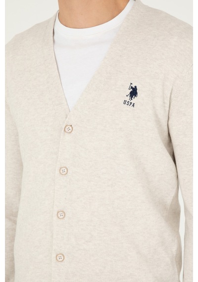 U.s. Polo Assn. Erkek Taş Melanj Hırka Triko 50293531-vr225 Taş Melanj