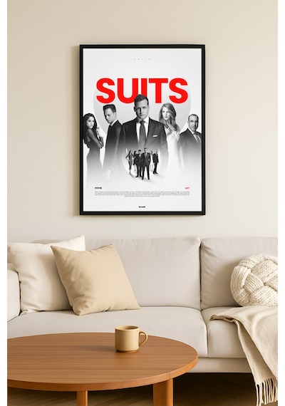 Suits Siyah Ahşap Çerçeveli Poster, Dizi Duvar Tablosu