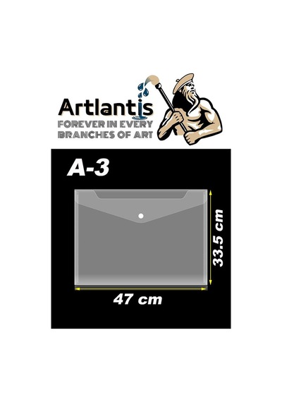 A3 Çıtçıtlı Dosya Şeffaf 1 Adet A-3 Çıtçıtlı Zarf Dosya Transparan 47x33.5 cm Büyük Boy Çıtçıtlı Dosya