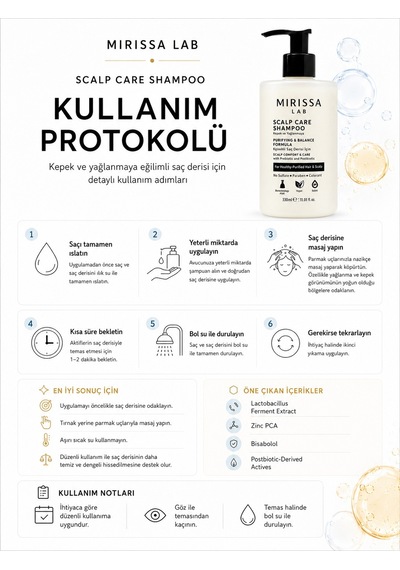 Mirissa Lab Kepek Ve Yağlanma Karşıtı Sülfatsız ve Tuzsuz Saç Derisi Şampuanı 300 ML