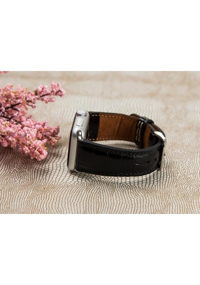 Bouletta Apple Uyumlu Watch Deri Kordon 42-44-45 MM Croco Siyah Bouletta Apple Uyumlu Watch Deri Kordon 42-44-45 MM Croco Siyah