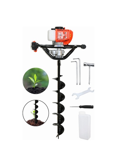 Cq205 Benzinli Toprak Burgu Fidan Ekme Makinası 150mmx100cm Burgu Uc 52cc 2.5hp