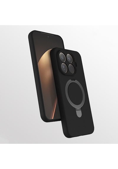 Xiaomi 15t Pro Uyumlu Standlı Magesafe Silikon Kılıf Siyah
