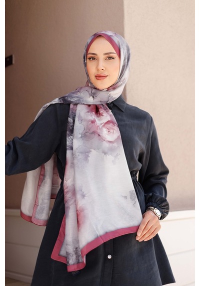 Mimiyum Simple Roses Soft Şal Lal Kırmızı