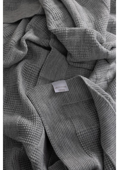 Plaid Gri Çift Kişilik Battaniye 200x220 15005 Gri
