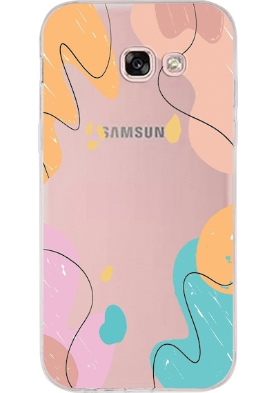 Samsung Galaxy A5 2017 Uyumlu Kapak Karışık Renkler Tasarımlı Şeffaf Silikon Kılıf