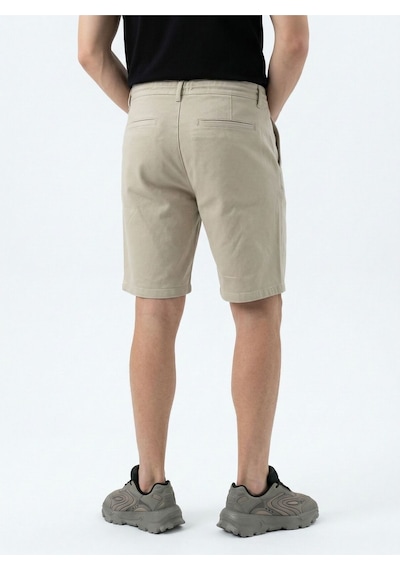 Regular Fit Erkek Şort Taş