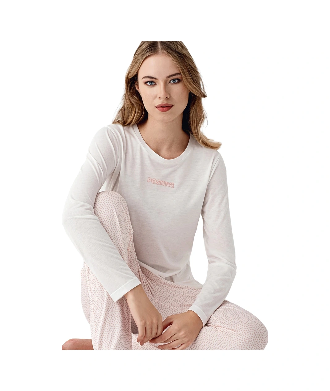 Arnetta Ar3417-s Kadın Kışlık İkili Pijama Takım Retro Pembe