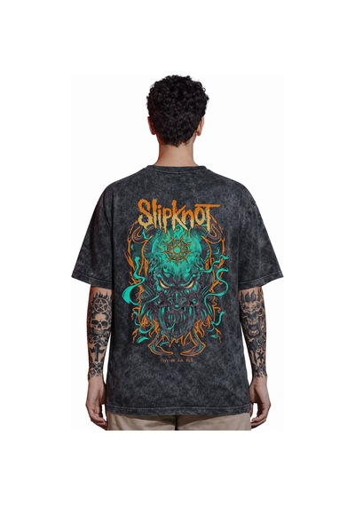 Tasarım Slipknot Rock Metal Müzik Grubu Sırt Baskılı Unisex Overs Siyah