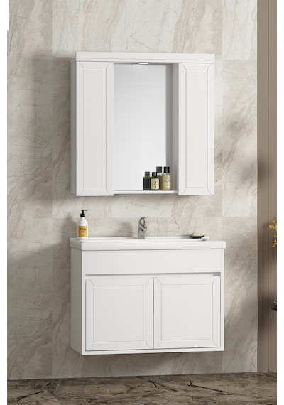 Çuha 80 Cm Beyaz Mdf Pk-109 Asma Banyo Dolabı Takımı Beyaz Çuha 80 Cm Beyaz Mdf Pk-109 Asma Banyo Dolabı Takımı Beyaz