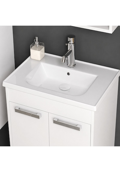 Isvea Sistema L İnce Formlu Lavabo 65x46,5 Cm Beyaz 10le50065