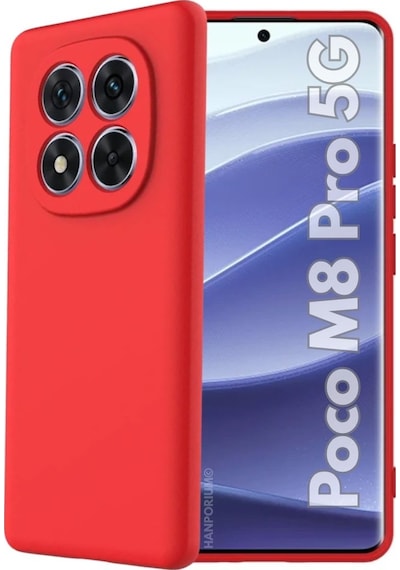 Poco M8 Pro 5g Uyumlu Silikon Kılıf - Pastel Renk Tonu Kamera Korumalı Esnek Kapak - Kırmızı