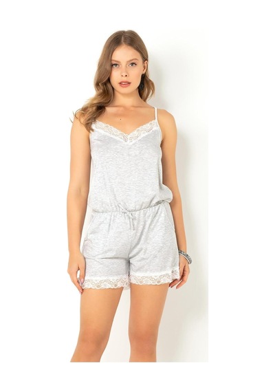 Pamuklu Homewear Tulum,gri Melanj M/l Açık Mavi - Siyah