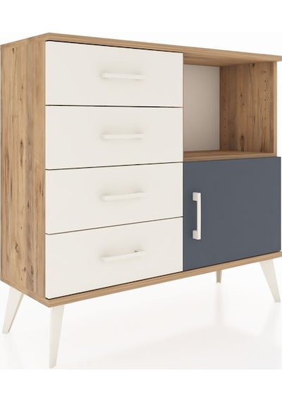 Arges Şifonyer Tek Raflı 4 Çekmeceli Tek Kapaklı 88x30x80 Çam-antrasit/aytaşı Antrasit/aytaşı Arges Şifonyer Tek Raflı 4 Çekmeceli Tek Kapaklı 88x30x80 Çam-antrasit/aytaşı Antrasit/aytaşı