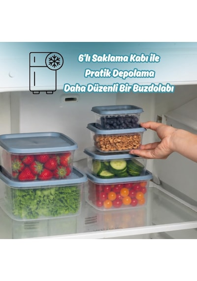 Sa-645-2 6 Adet 12 Parça Derin Dondurucu Mikrodalga Saklama Kabı - Çok Amaçlı Erzak Saklama Kabı Seti Diğer