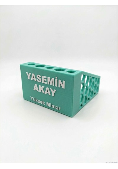 Kişiye Özel Masaüstü Kalemlik Ve Bloknotluk Su Yeşili