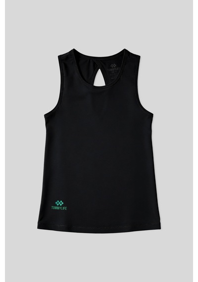 Tommy Life Siyah Standart Fit Çapraz Sırt Detaylı Kadın Spor Atlet - 97296