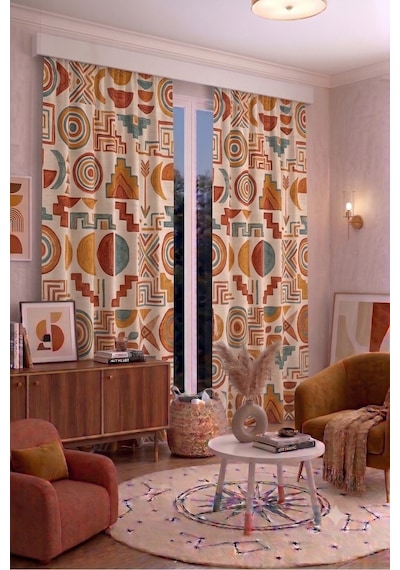Modern Geometrik Desenli Fon Perdesi 140x260 Cm 2 Kanat Dekoratif Dijital Baskılı Premium Salon Oturma Odası Yatak Odası Pencere Perdesi Kahverengi Turuncu Modern Geometrik Desenli Fon Perdesi 140x260 Cm 2 Kanat Dekoratif Dijital Baskılı Premium Salon Oturma Odası Yatak Odası Pencere Perdesi Kahverengi Turuncu