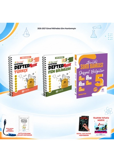 Çanta Yayınları 2026-2027 5. Sınıf Tüm Dersler 3 Kitap Sos Soru/türkçe-fen Defter Set