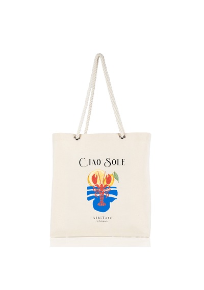 Albitote By Dsdesignarts Albitote Summer Capsule 01 - Cıao Sole Plaj Tote Bag Açık Bej