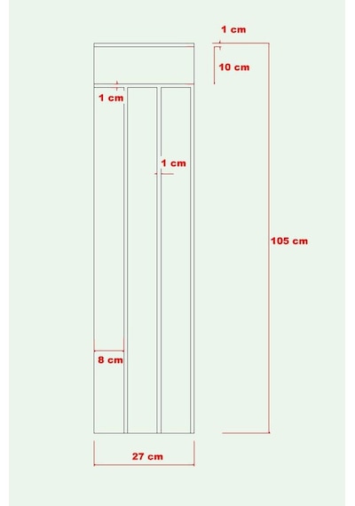 DUVAR PANELİ 27 cm Genişlik x 105 cm Ham mdf Duvar paneli ( 10 mm