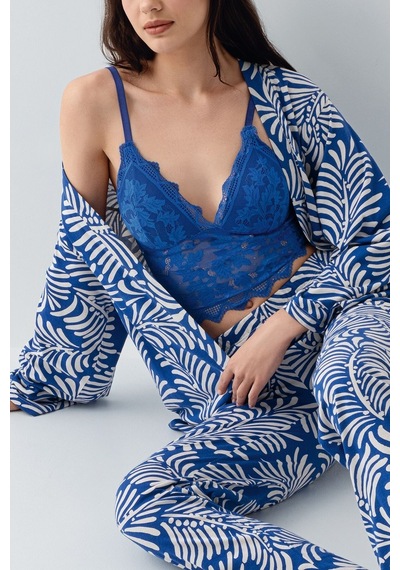 Arnetta Kadın Lacivert 3lü Pijama Takım Mavi