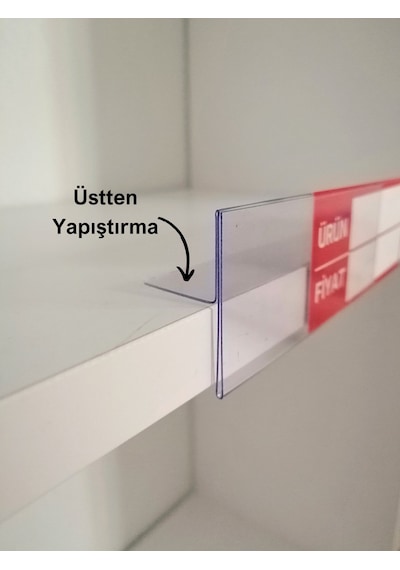 10 Adet Pvc Etiketlik Dik Siperli Yapışkanlı 10x4 Cm Raf Önü