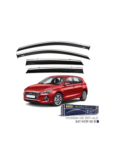 Niken Hyundai İ30 2017 Kromlu Cam Rüzgarlığı 4'lü - Ekolmaks