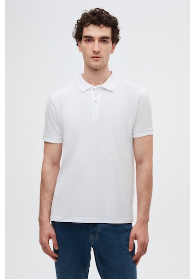 D's Damat Ds Damat Regular Fit Beyaz %100 Pamuklu Uzun Ömürlü Kıvrılmaz Polo Yaka Nakışlı T-shirt 4hc14ort51000 Beyaz