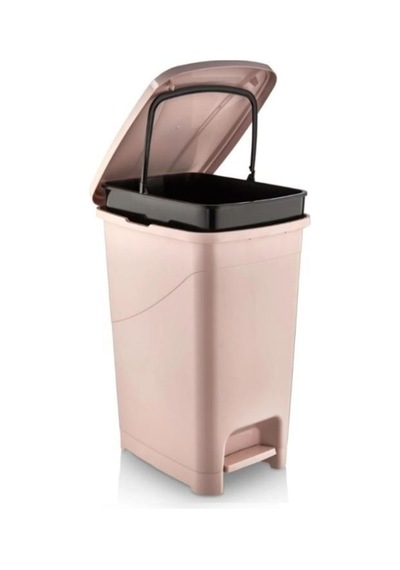Omnipazar Srl-3029 Slim Pedallı Plastik Çöp Kovası İç Kovalı 25 Litre Pembe