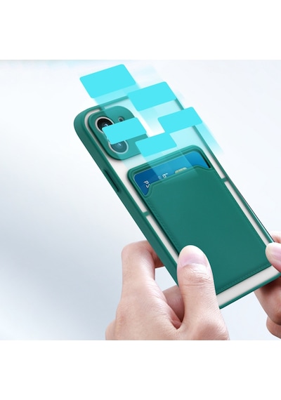 Fitcase Apple Uyumlu iPhone 12 Pro Kilif Cardy Kartlik Cepli Mat Kapak 514448012