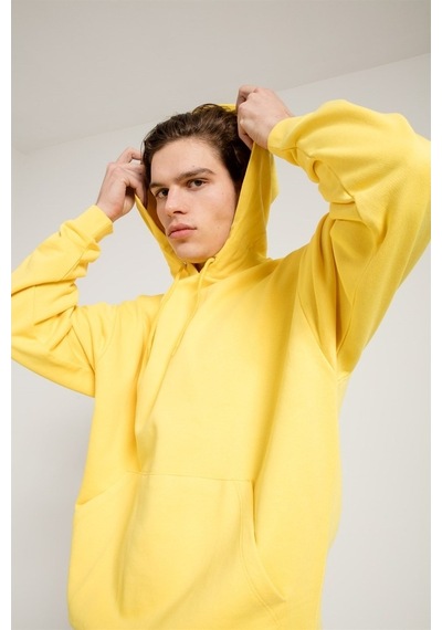 Jahr Marc Sarı Oversize Önü Cepli Kapüşonlu Sweatshirt Sarı
