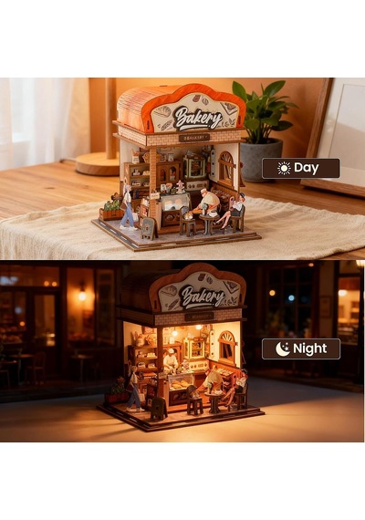 3d Wooden Puzzle Book Street View Bakery 68073