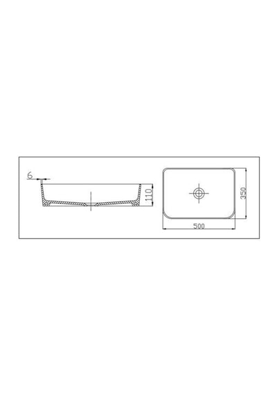 Alvit Smart Slim Tezgah Üstü Setüstü Lavabo 35 x 50 CM