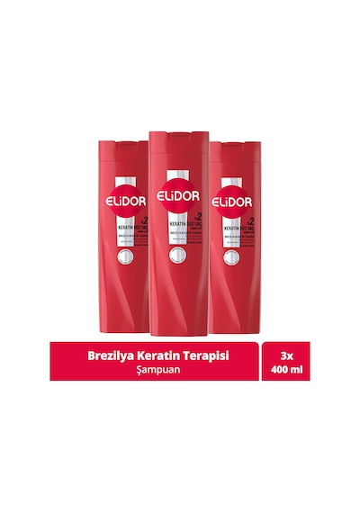 Elidor Brezilya Keratin Terapisi Saç Bakım Şampuanı 3 x 400 ML