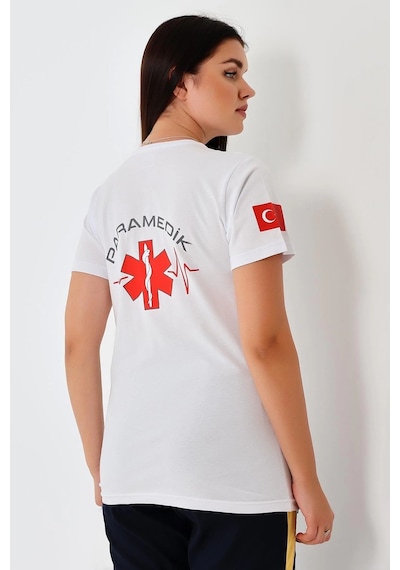 Paramedik Yuvarlak Yaka Penye Kısakol Tshırt 101 Beyaz 101 Beyaz