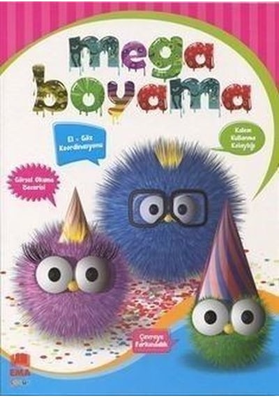 Mega Boyama-Renkli Örnekli Örneksiz Çizgi Çalışması- Ema Çocuk