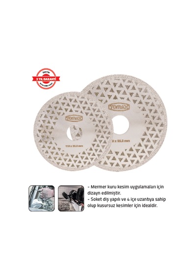 Tomax Elektrolize Elmas Kesici 115 X 22,2 Mm