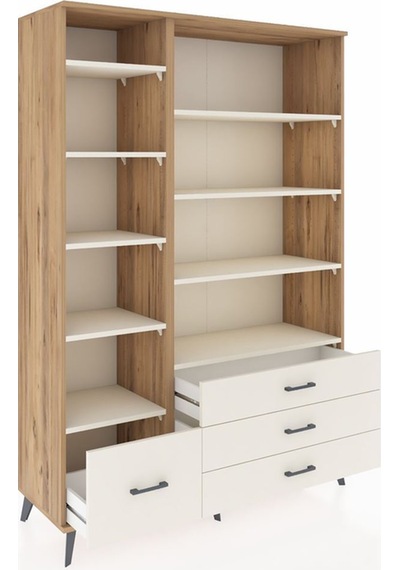 Hyperion Dolap 9 Raflı 4 Çekmeceli 132x44x195 Çam-aytaşı/aytaşı Aytası/aytası - Atlas Çam Hyperion Dolap 9 Raflı 4 Çekmeceli 132x44x195 Çam-aytaşı/aytaşı Aytası/aytası - Atlas Çam
