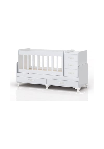 Mdf Korkuluklu, Anne Yanı, Çekmeceli, Büyüyen, Karyola Olabilen, Sallanır Beşik 60 X 120 Beyaz Mdf Korkuluklu, Anne Yanı, Çekmeceli, Büyüyen, Karyola Olabilen, Sallanır Beşik 60 X 120 Beyaz