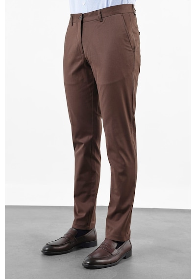 İmza Kahverengi Yan Cep Comfort Fit Pamuklu Chino Pantolon 1003260172