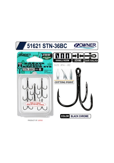 Owner 51621 Stn -36 Black Chrome Üçlü İğne No 4