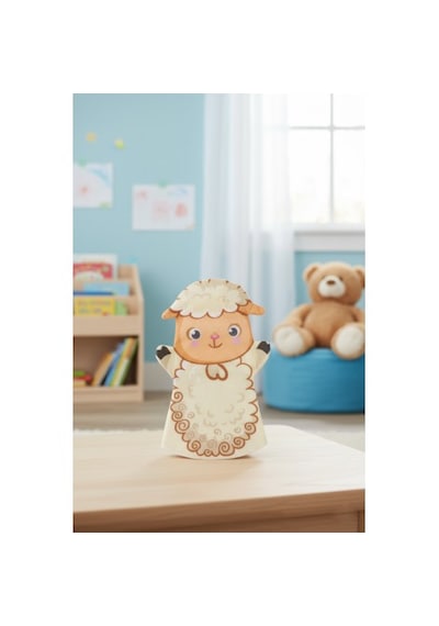 Toys2you Büyük Boy Keçe El Kuklası - Koyun Açık Kahverengi - Bej
