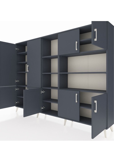 Arges Dolap 14 Raflı 9 Kapaklı 220x30x163 Antrasit-antrasit Antrasit-antrasit Arges Dolap 14 Raflı 9 Kapaklı 220x30x163 Antrasit-antrasit Antrasit-antrasit