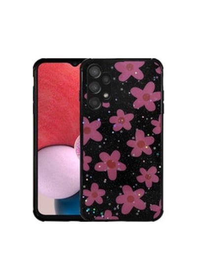 Lexroo Galaxy A13 4g Simli Desenli Kamera Korumalı Parlak Popy Silikon İnce Kılıf - Çiçek