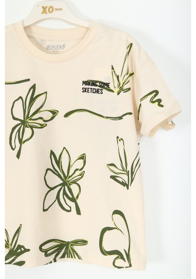 Xo Kids Erkek Çocuk Tişort 1-4 Yaş 1806 Taş Rengi