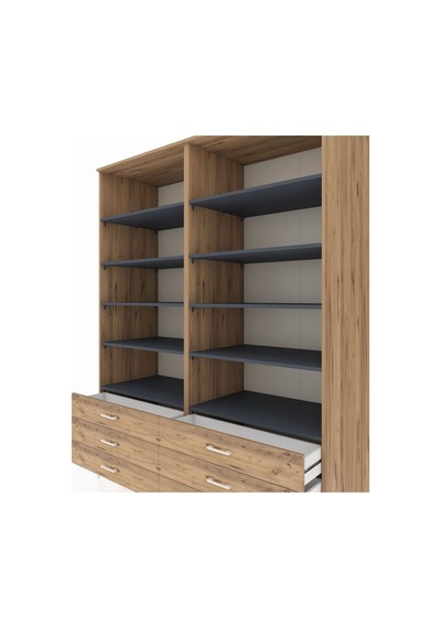 Kronos Gardrop 10 Raflı 6 Çekmeceli 176x59x221 Çam-antrasit/çam Antrasit/çam Kronos Gardrop 10 Raflı 6 Çekmeceli 176x59x221 Çam-antrasit/çam Antrasit/çam