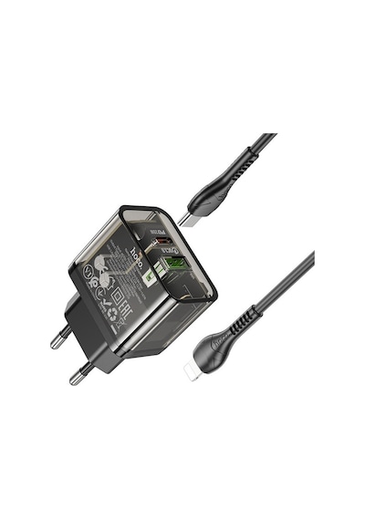 Hoco N34 PD20W USB + Type-C + Lightning Kablo Hızlı Şarj Adaptör Seti