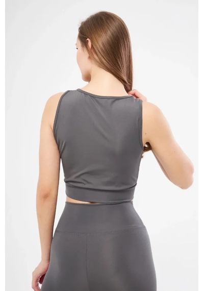Dogutrend Kolsuz Dalgiç Baskılı Crop - Füme